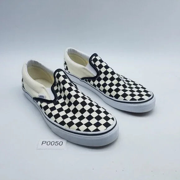 Vans Off The Wall Checkerboard Mens Size 12 Slip On Shoes Black White *Worn once - Picture 1 of 11